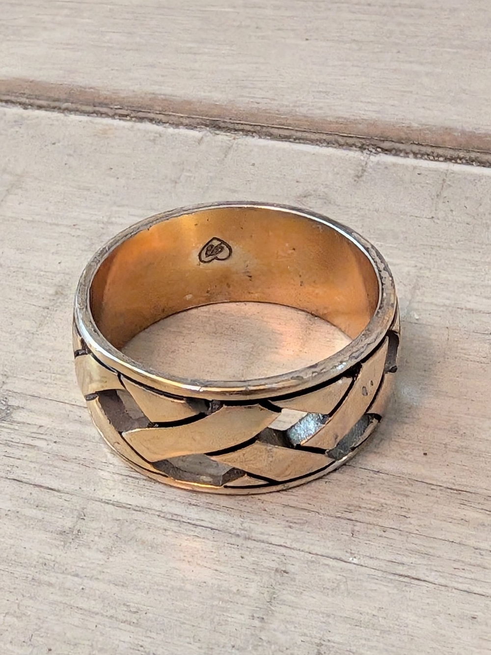 vintage Brighton woven basketweave band ring Size 8.5-9